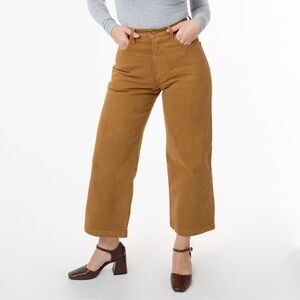 Los Angeles Apparel High Waisted Wide Leg Jean in Brass